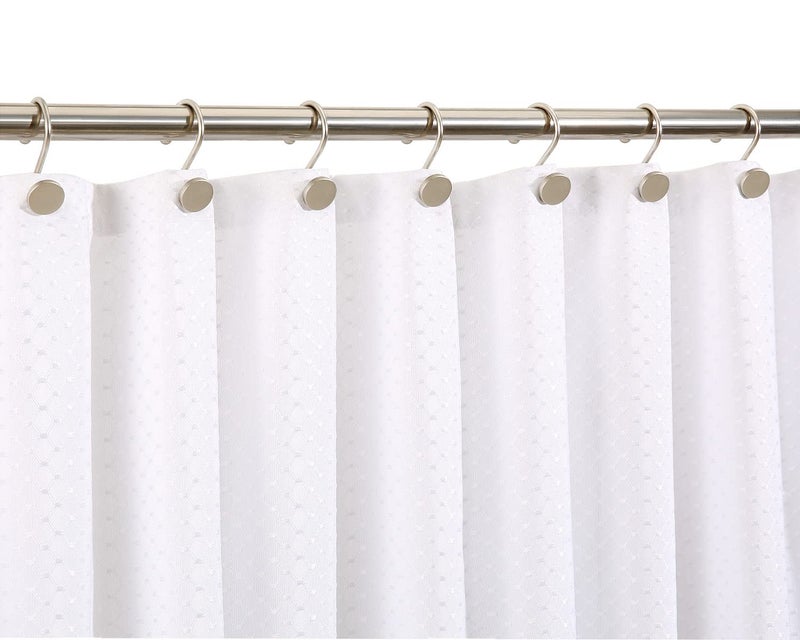 ZESLMG Shower Curtain Hooks, Nickel Shower Curtain Rings Rustproof Metal Round Decorative Shower Hooks Rings for Bathroom Shower Rods Curtains, Set of 12 Heavy Duty Solid Hooks - Image 4